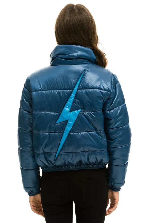 Women Outerwear Aviator Nation BOLT LUXE APRES PUFFER JACKET 8211 GLOSSY DEEP BLUE Women Outerwear Aviator Nation BOLT LUXE APRES PUFFER JACKET 8211 GLOSSY DEEP BLUE