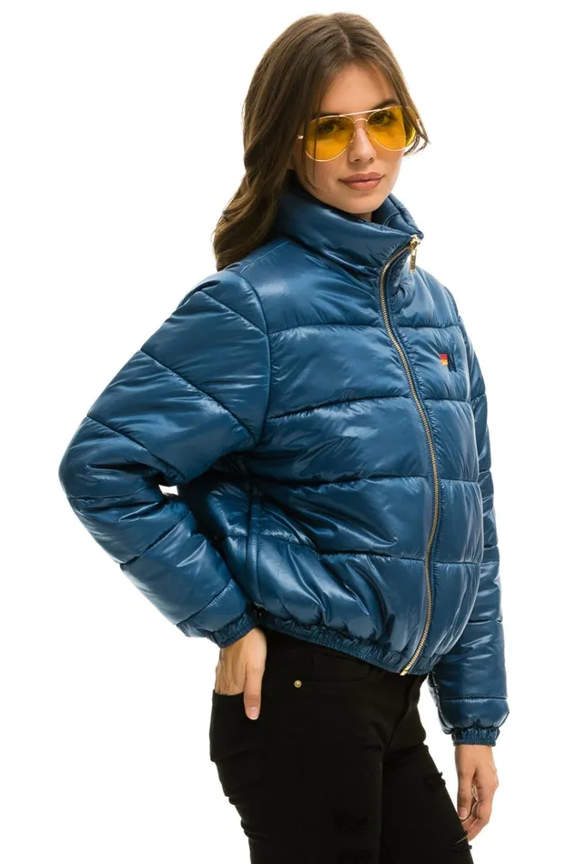 Women Outerwear Aviator Nation BOLT LUXE APRES PUFFER JACKET 8211 GLOSSY DEEP BLUE Women Outerwear Aviator Nation BOLT LUXE APRES PUFFER JACKET 8211 GLOSSY DEEP BLUE