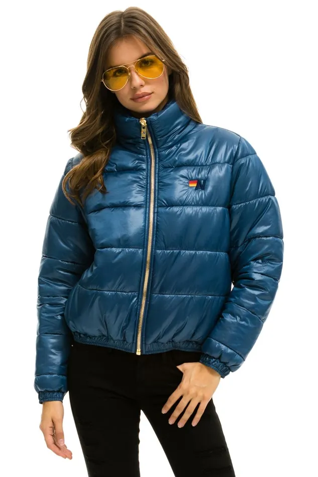 Women Outerwear Aviator Nation BOLT LUXE APRES PUFFER JACKET 8211 GLOSSY DEEP BLUE Women Outerwear Aviator Nation BOLT LUXE APRES PUFFER JACKET 8211 GLOSSY DEEP BLUE