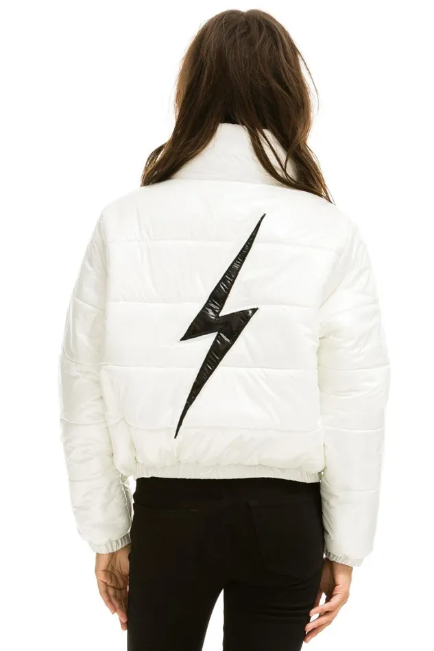 Women Outerwear Aviator Nation BOLT LUXE APRES PUFFER JACKET 8211 GLOSSY WHITE Women Outerwear Aviator Nation BOLT LUXE APRES PUFFER JACKET 8211 GLOSSY WHITE