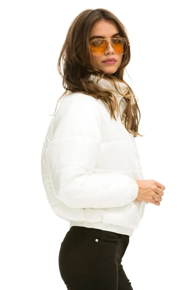 Women Outerwear Aviator Nation BOLT LUXE APRES PUFFER JACKET 8211 GLOSSY WHITE Women Outerwear Aviator Nation BOLT LUXE APRES PUFFER JACKET 8211 GLOSSY WHITE