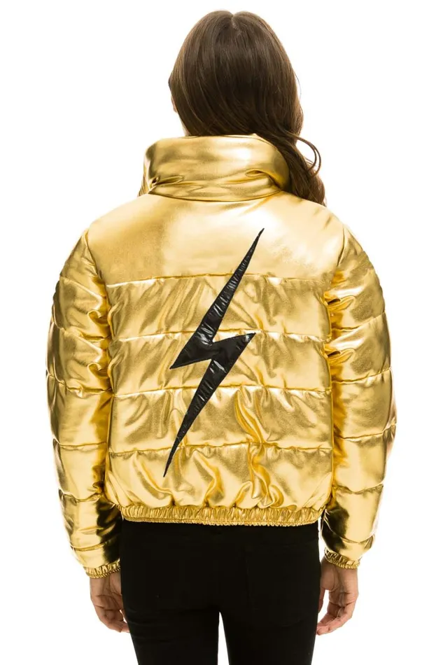 Women Outerwear Aviator Nation BOLT LUXE APRES PUFFER JACKET 8211 METALLIC GOLD Women Outerwear Aviator Nation BOLT LUXE APRES PUFFER JACKET 8211 METALLIC GOLD