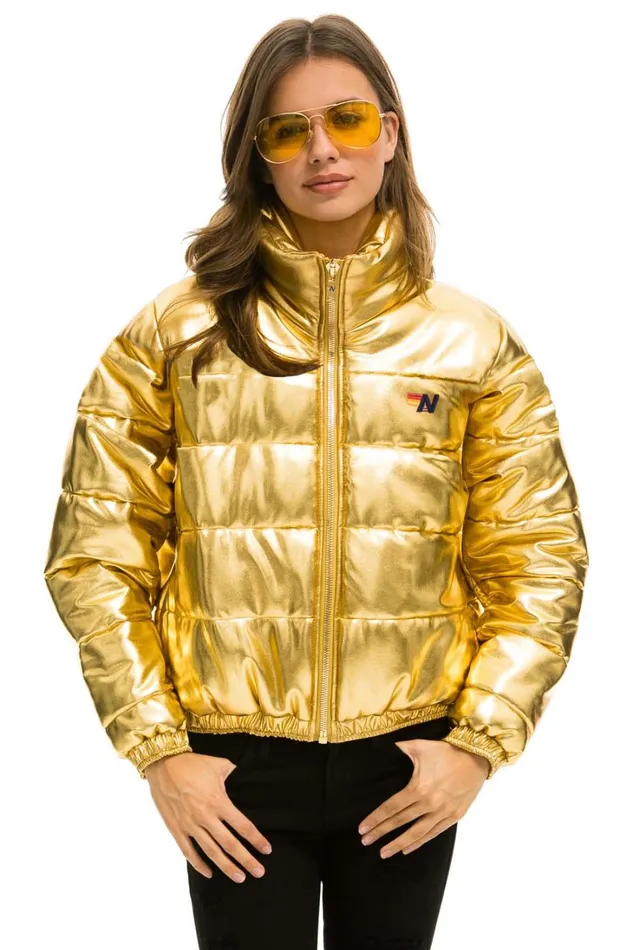 Women Outerwear Aviator Nation BOLT LUXE APRES PUFFER JACKET 8211 METALLIC GOLD Women Outerwear Aviator Nation BOLT LUXE APRES PUFFER JACKET 8211 METALLIC GOLD