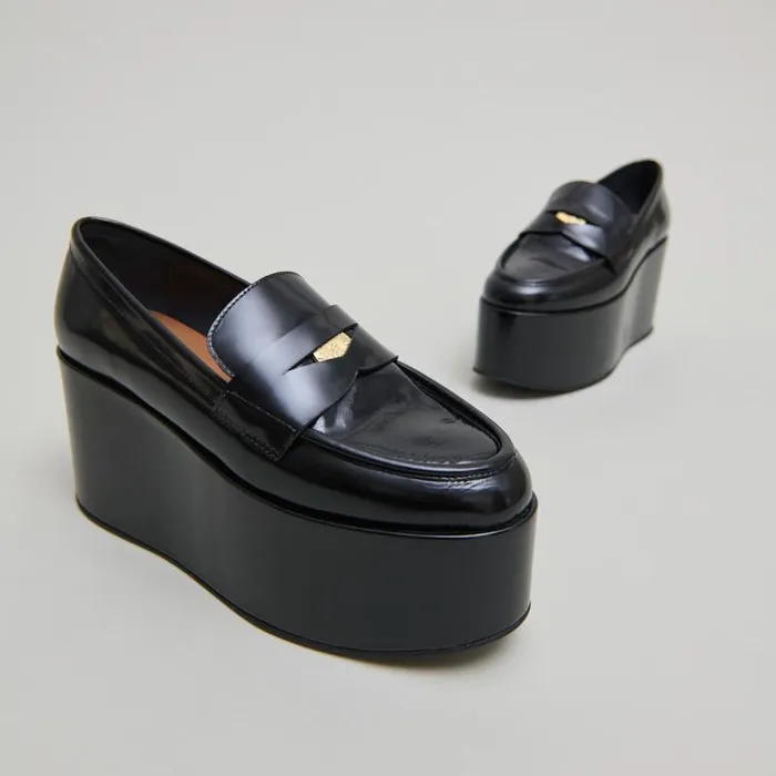 Women Platform Loafers Black JONAK Loafers Women Platform Loafers Black JONAK Loafers