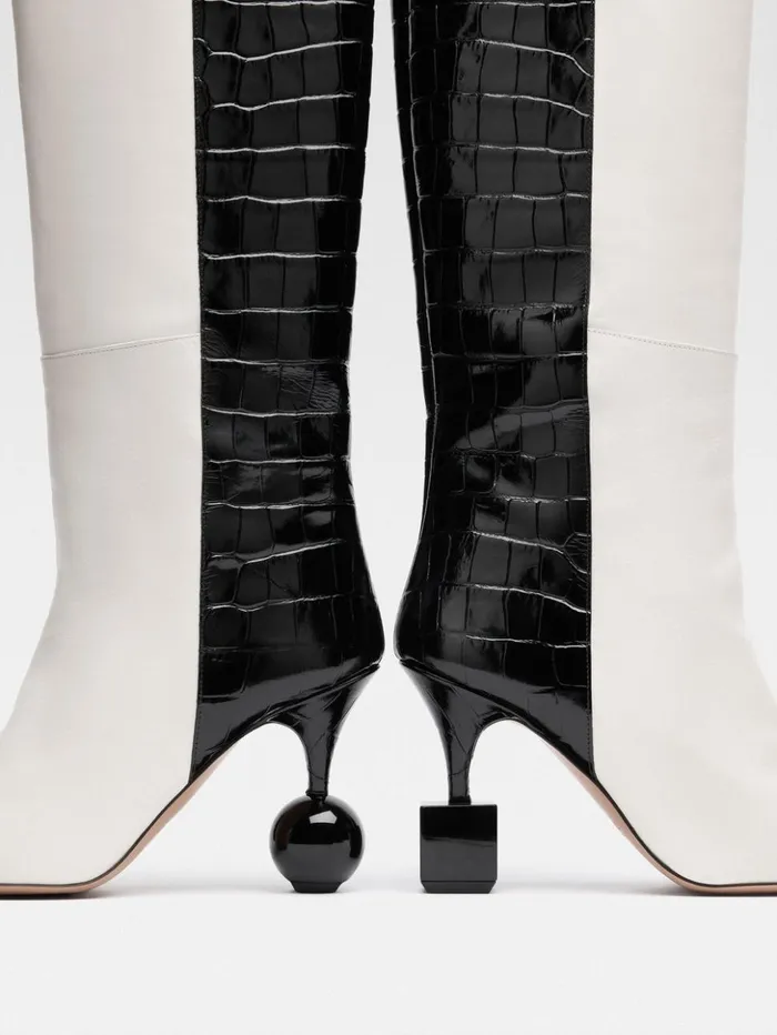 Women Shoes JACQUEMUS The Bisou Boots Blackwhite Women Shoes JACQUEMUS The Bisou Boots Blackwhite