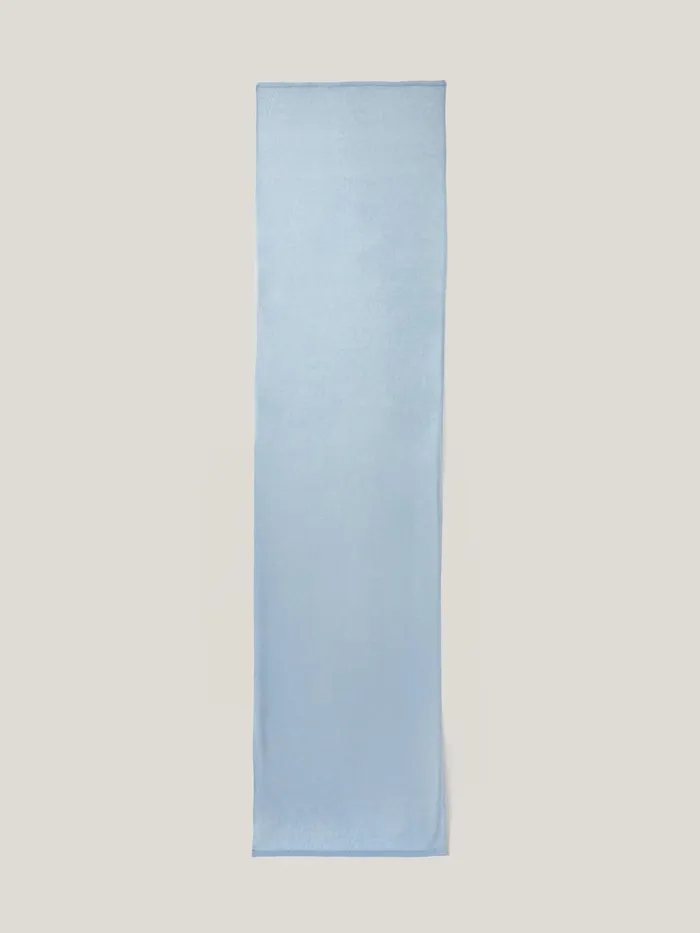 Women Soft Gauzy Knit Scarf Blue Jigsaw Knitwear and Cashmere