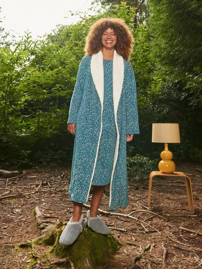 Women Tilda Midi Jersey Nightie Teal Print White Stuff Nightwear Women Tilda Midi Jersey Nightie Teal Print White Stuff Nightwear