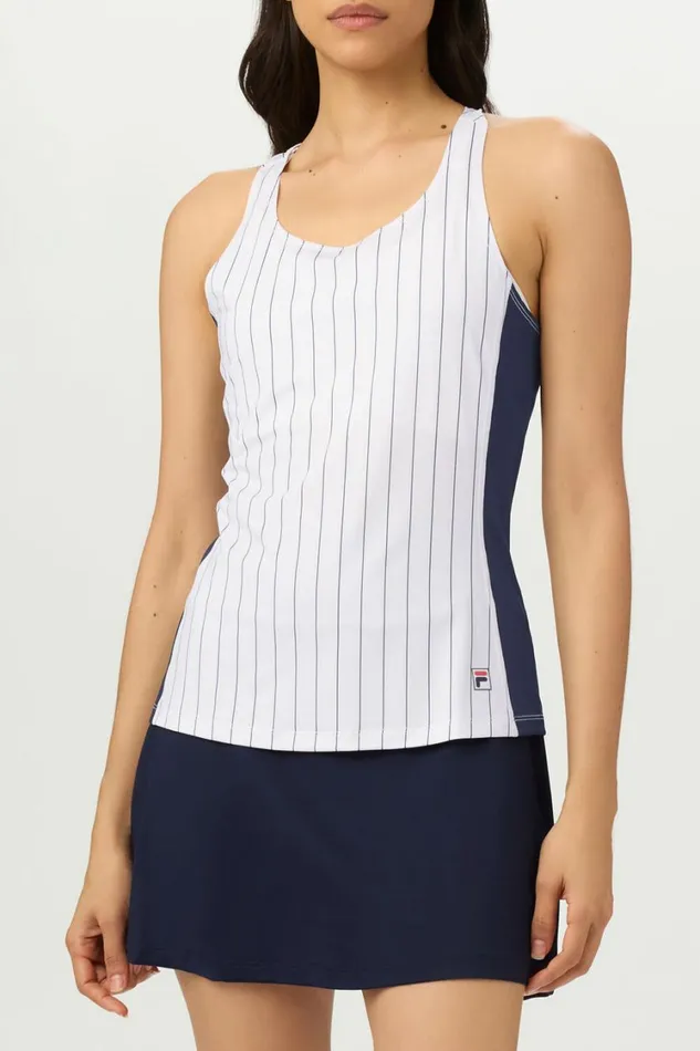 Women Tops and TShirts Fila Performance Iconic Racerback Tank 147 Whitefila Navy