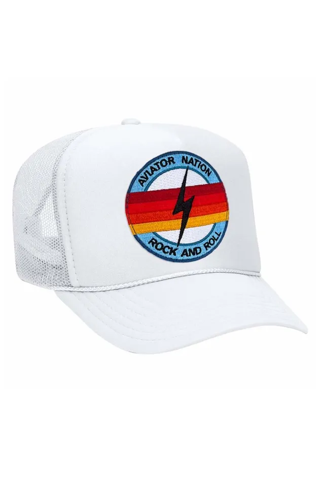 Women Trucker Hats Aviator Nation ROCK AND ROLL BOLT VINTAGE TRUCKER HAT Women Trucker Hats Aviator Nation ROCK AND ROLL BOLT VINTAGE TRUCKER HAT