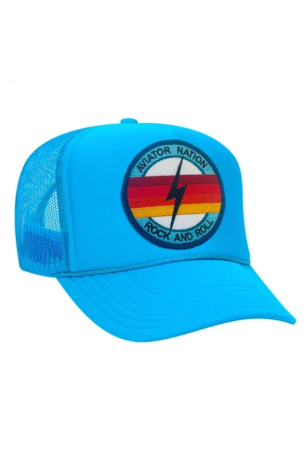 Women Trucker Hats Aviator Nation ROCK AND ROLL BOLT VINTAGE TRUCKER HAT Women Trucker Hats Aviator Nation ROCK AND ROLL BOLT VINTAGE TRUCKER HAT