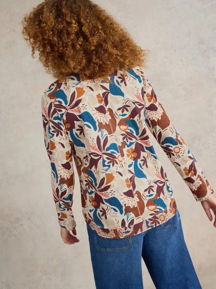 Women WEAVER TEE Natural Print White Stuff Tops and Tees Women WEAVER TEE Natural Print White Stuff Tops and Tees