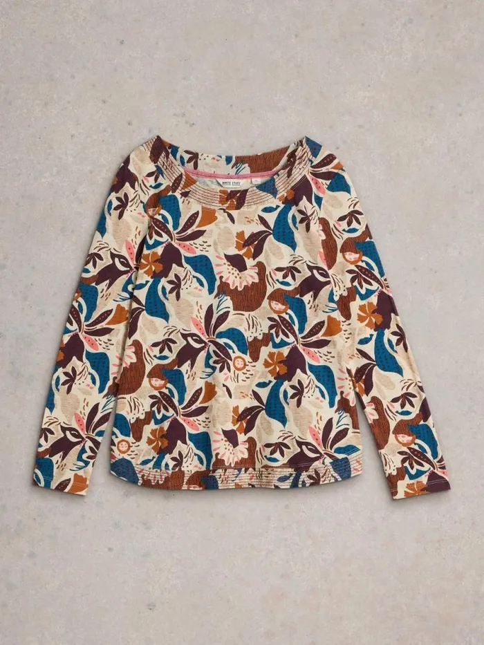 Women WEAVER TEE Natural Print White Stuff Tops and Tees Women WEAVER TEE Natural Print White Stuff Tops and Tees